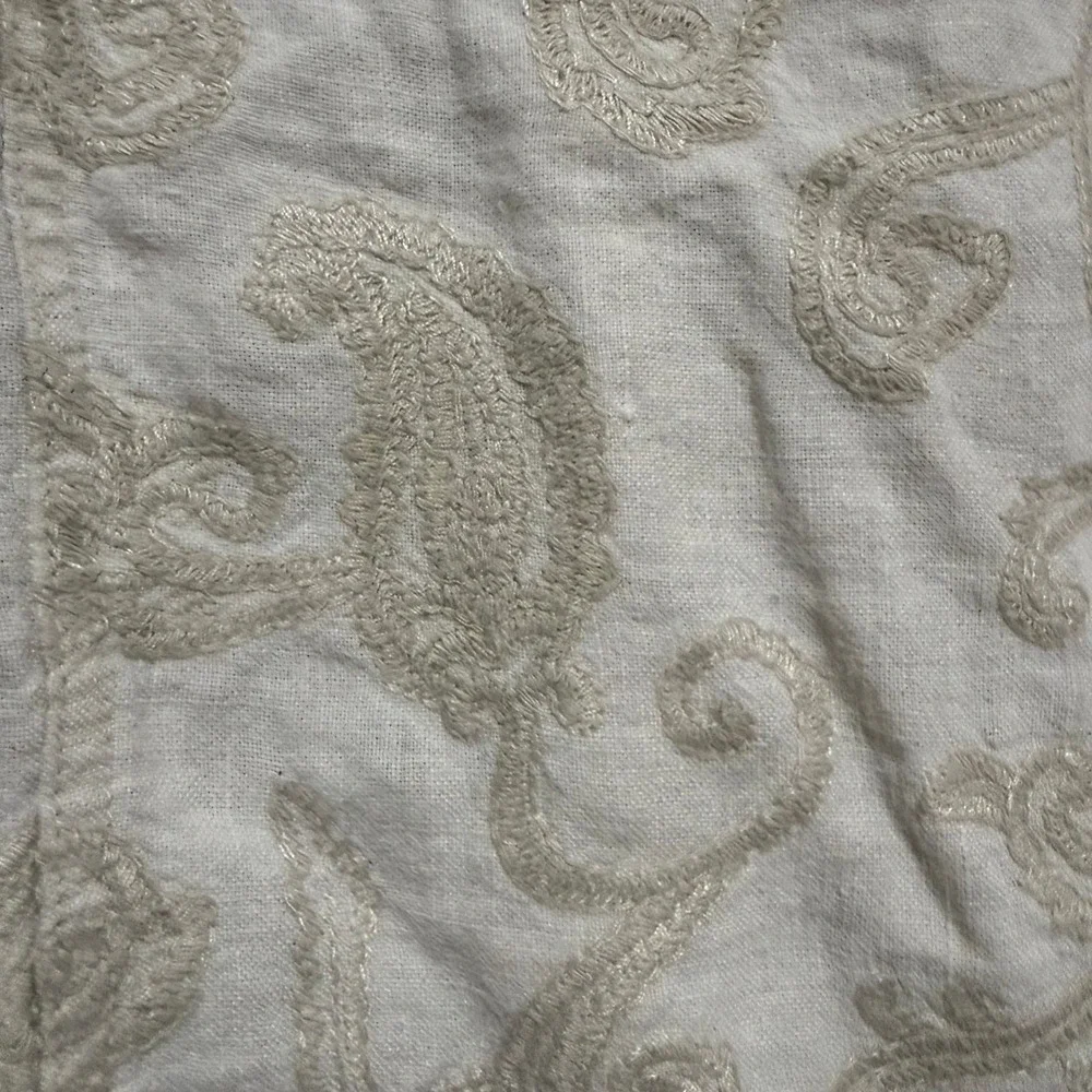 Saint Tropez West Linen Blend Embroidered Jacket Women's 2X‎ Beige Paisley